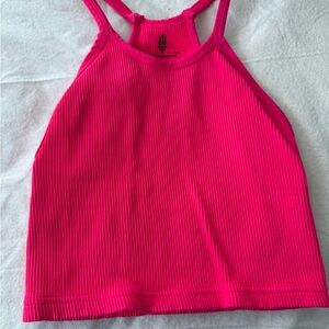 T.J.Maxx Bright Pink Ribbed Crop Top